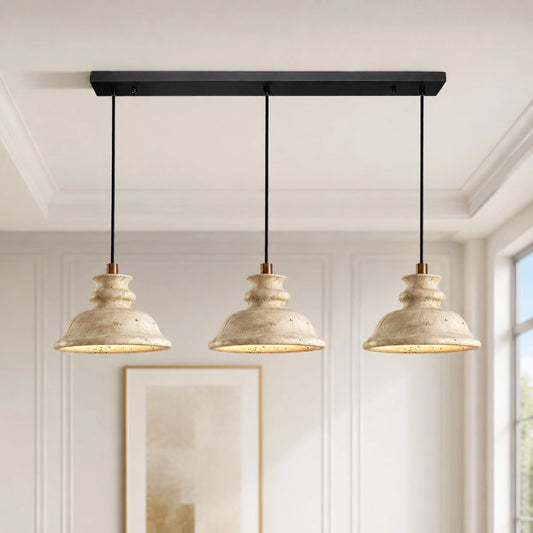 Rynley Wabi-Sabi Bell Travertine Pendant Light