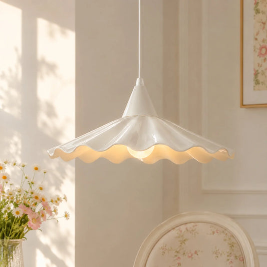 Nola Modern Ceramic Ruffles Pendant Light