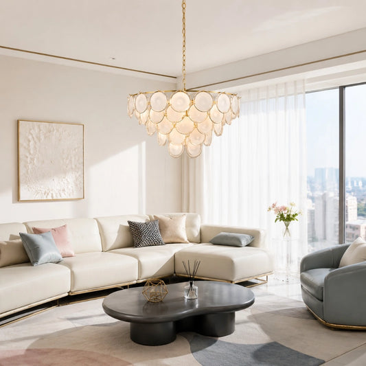 Novale Elegant Murano White Glass Chandelier