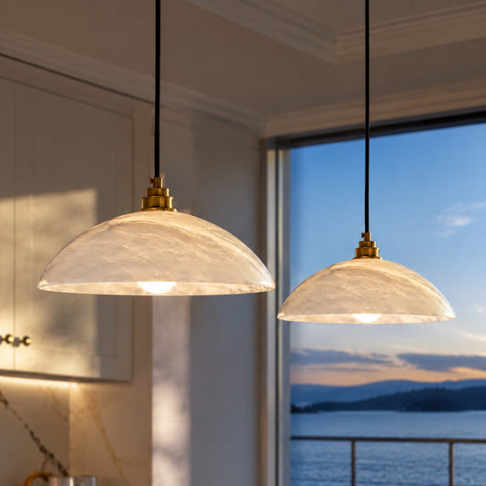 Sutton Modern Alabaster Dome Chandelier
