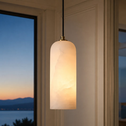 Marigwen Modern Multi-Light Cylinder Alabaster Pendant Lamp