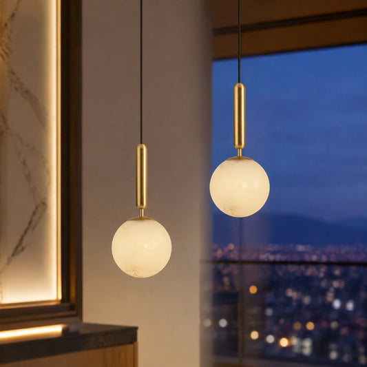 Corintha Modern Multi-Light Globe Alabaster Pendant Lamp