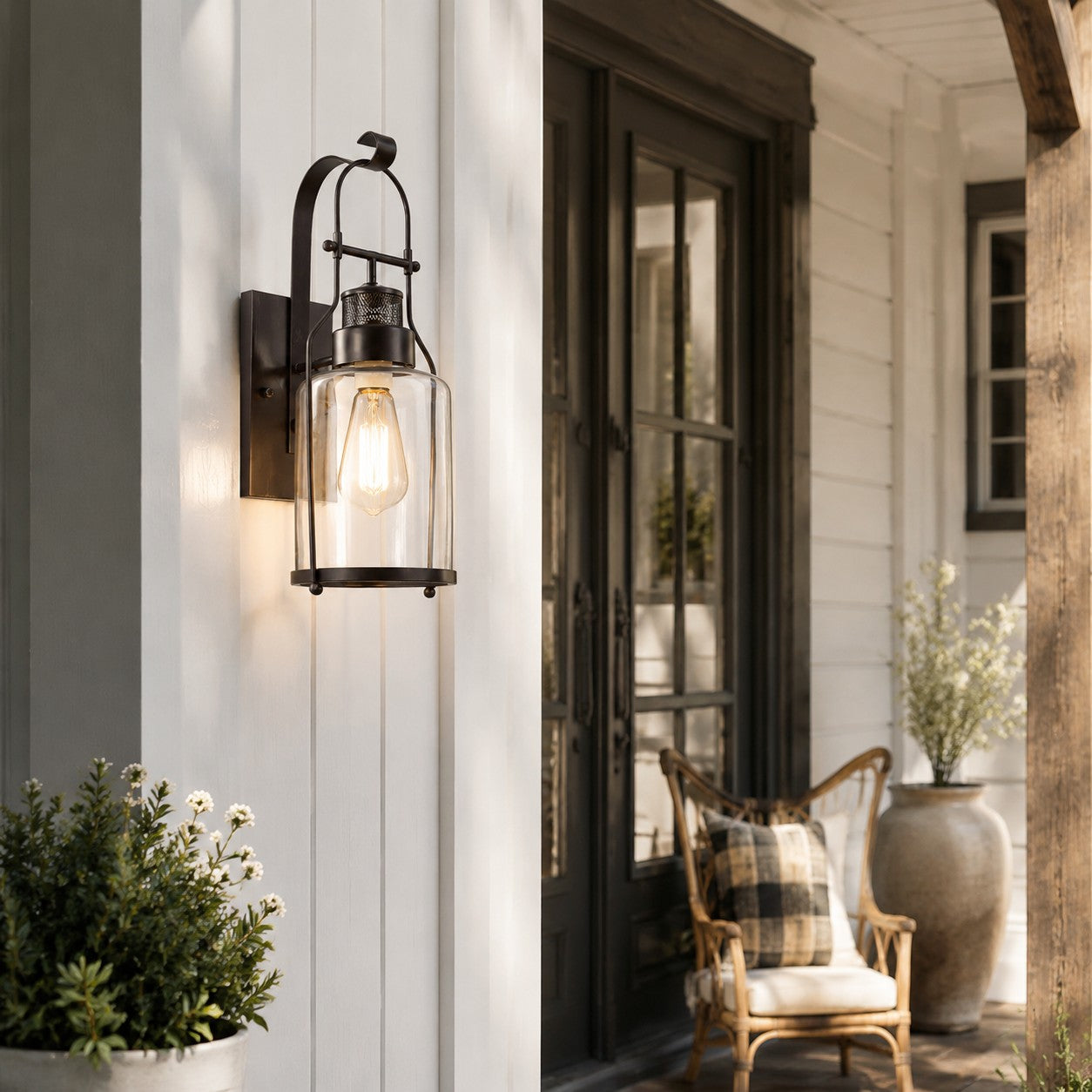 Dakota Industrial Metal Glass Jar Wall Sconce | Mergelighting