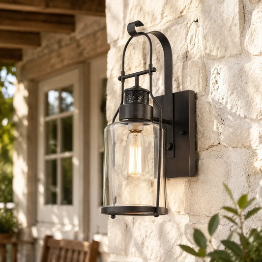 Dakota Industrial Metal Glass Jar Wall Sconce
