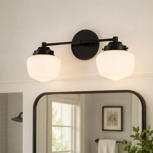 Zorael Mid-Century Opal Globe Glass Wall Sconce