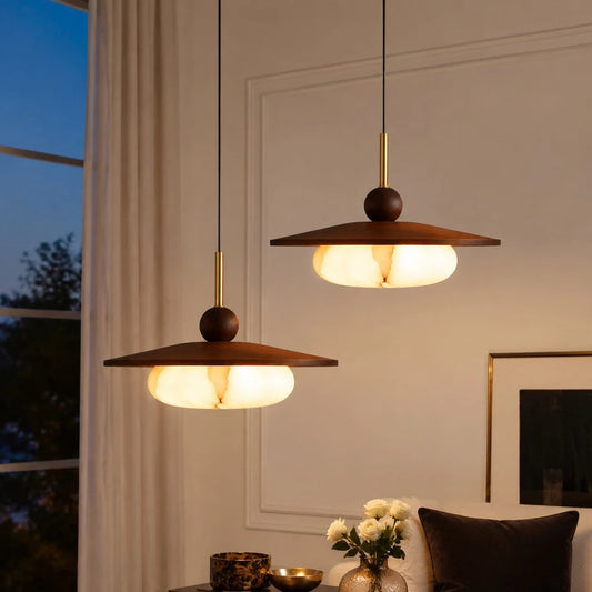 Althea Modern Adjustable Swing Arm Alabaster Pendant Light