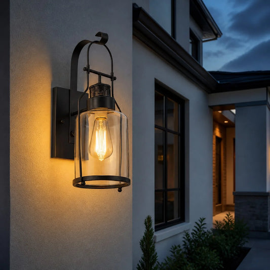 Dakota Industrial Metal Glass Jar Wall Sconce