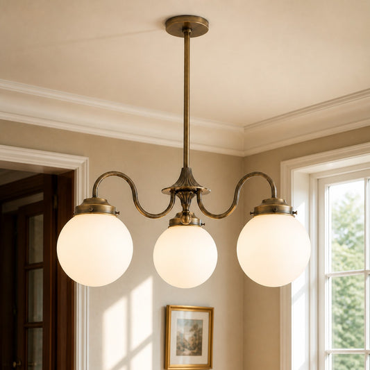 Elias Farmhouse Glass Globe Chandelier