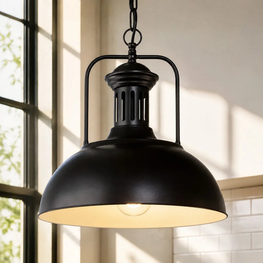 Industrial Farmhouse Cone Metal Pendant Light