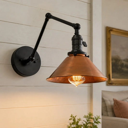 Mila Retro Articulated Flared Metal Wall Light
