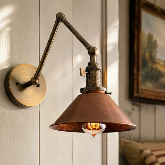 Mila Retro Articulated Flared Metal Wall Light