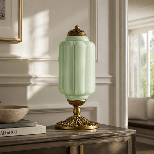 Eloise Vintage Scallop Milk Glass Table Lamp