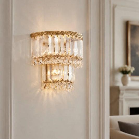 Sterling Cake-shaped Luxury Crystal Wall Sconce