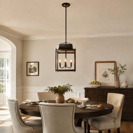 Kyre Modern Metal Clear Glass Outdoor Lantern Pendant Light for Exteriors