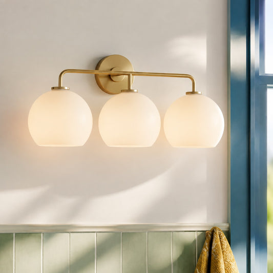 Beulah Modern Glass Metal Ball Wall Sconce