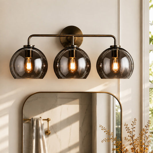 Beulah Modern Glass Metal Ball Wall Sconce