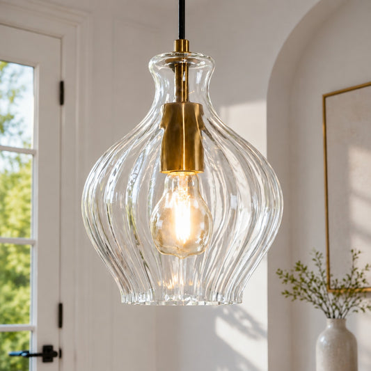 Eadlin Mid-century Modern Brass Pendant Light