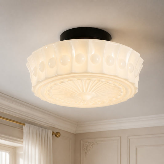 Annalisa Vintage Drum Glass Ceiling / Pendant Lamp