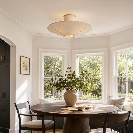 Zinnia Modern Weave Semi Flush Mount Ceiling Light