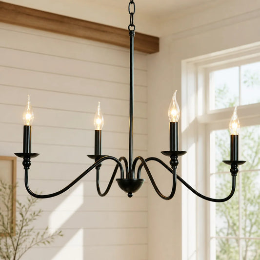 Saffira Farmhouse Candle Metal Chandelier