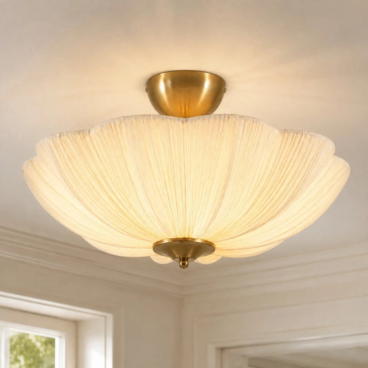 Elan Pleated Flower Fabric Ceiling Light