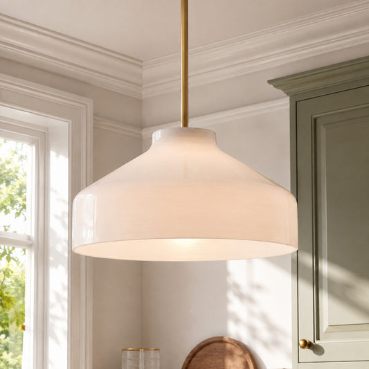 Evren Minimalist Clear/Milk Glass Pendant Light