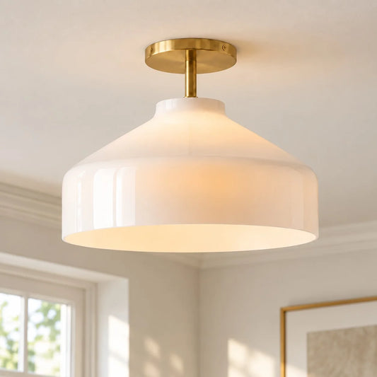 Evren Minimalist Morandi Metal/Glass Ceiling Light