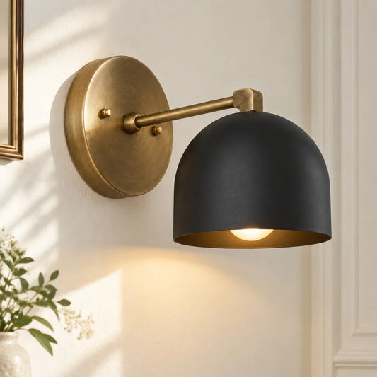 Hestin Vintage Metal Dome Wall Sconce
