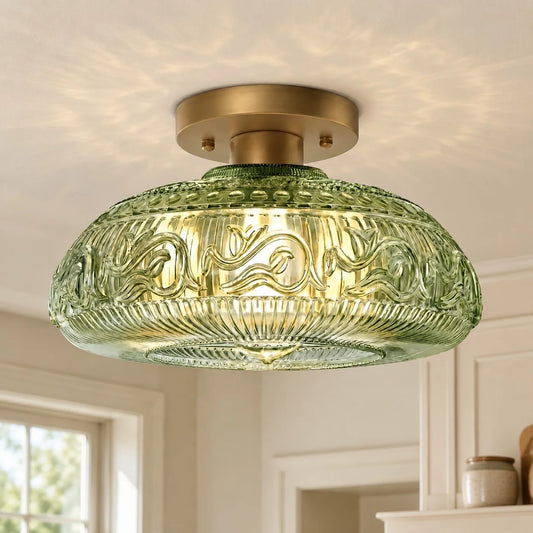 Modern Oval Pattern Glass Ceiling Light