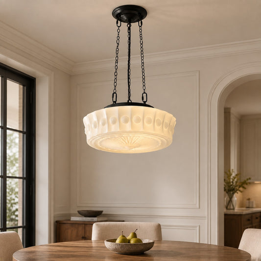 Annalisa Vintage Drum Glass Ceiling / Pendant Lamp