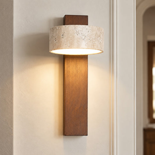 Shawna Wabi Sabi Natural Travertine LED Wall Sconce