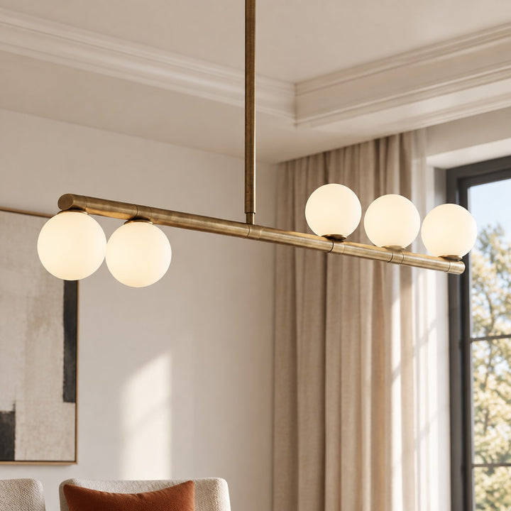 Lenore Modern Metal Linear Globe Chandelier