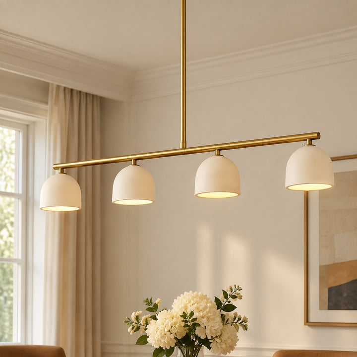 Hestin Scandinavian Metal Dome Linear Chandelier