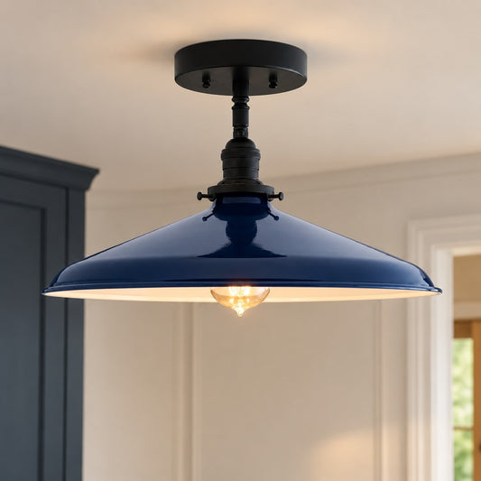Jorja Industrial Brass Metal Dome Ceiling Light