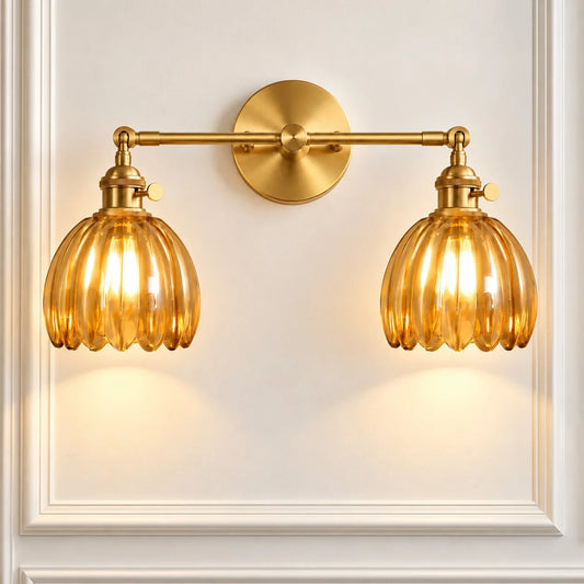 Brenton Vintage Tulip Fluted Glass Wall Light