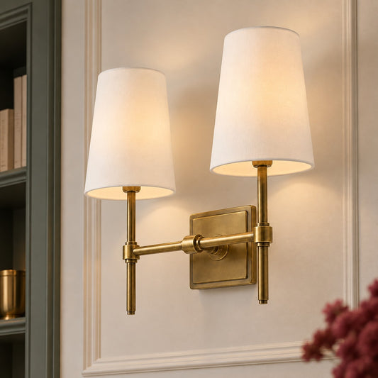Eamon Vintage Colorful Linen Metal Wall Lamp