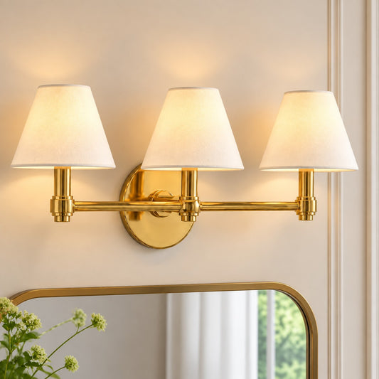 Miro Modern Triple 3-Light Metal Brass Sconce