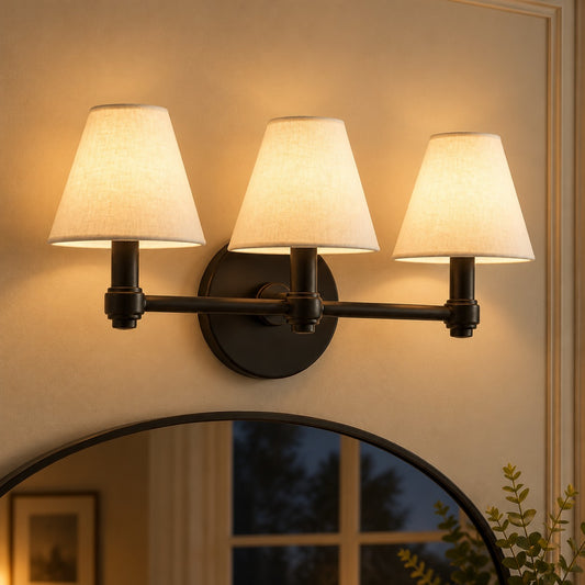 Miro Modern Triple 3-Light Metal Brass Sconce
