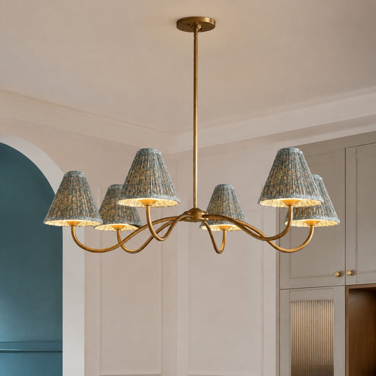 Drenor Retro Pleated Pattern Fabric Chandelier