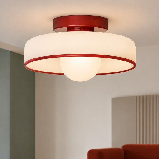 Orlena Modern White Glass Disc Orb Wall & Ceiling Light