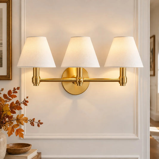 Miro Modern Triple 3-Light Metal Brass Sconce