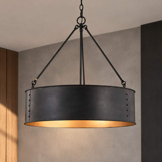 Reid Vintage Drum Bronze Pendant Light