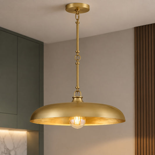 Retro Saucer Shade Metal Pendant Light