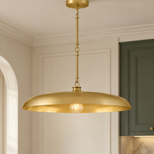 Retro Saucer Shade Metal Pendant Light