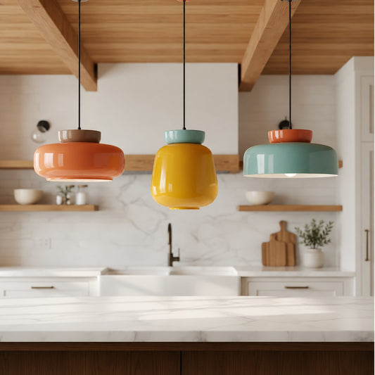 Evelyn Nordic Modern Colorful Bowl Ceramic Pendant Light