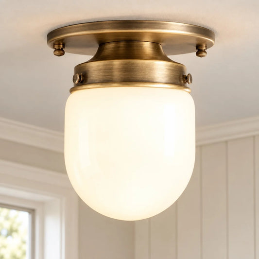 Meridian Modern Opal Glass Globe Ceiling Light