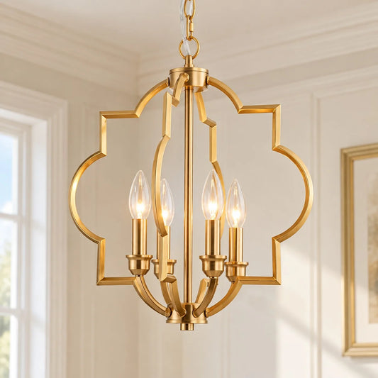Fable Farmhouse Brass Orb Geometric Adjustable Chandelier