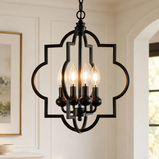 Fable Farmhouse Brass Orb Geometric Adjustable Chandelier