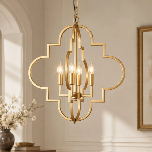 Bram Farmhouse Orb 4-Light Candle Chandelier