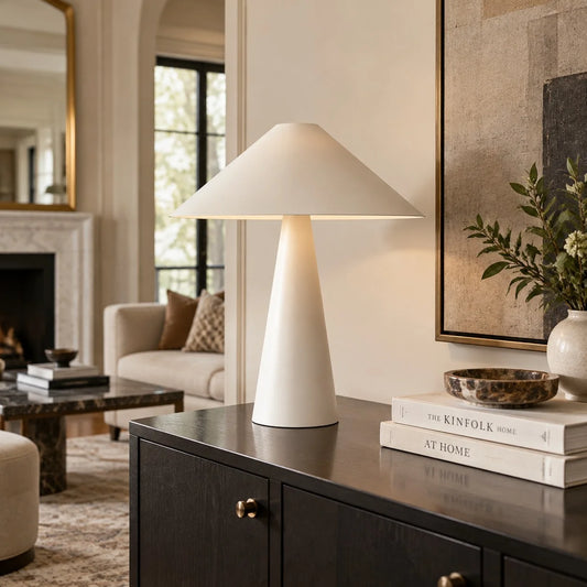 Azra Minimalist Warm White Cone Table Lamp